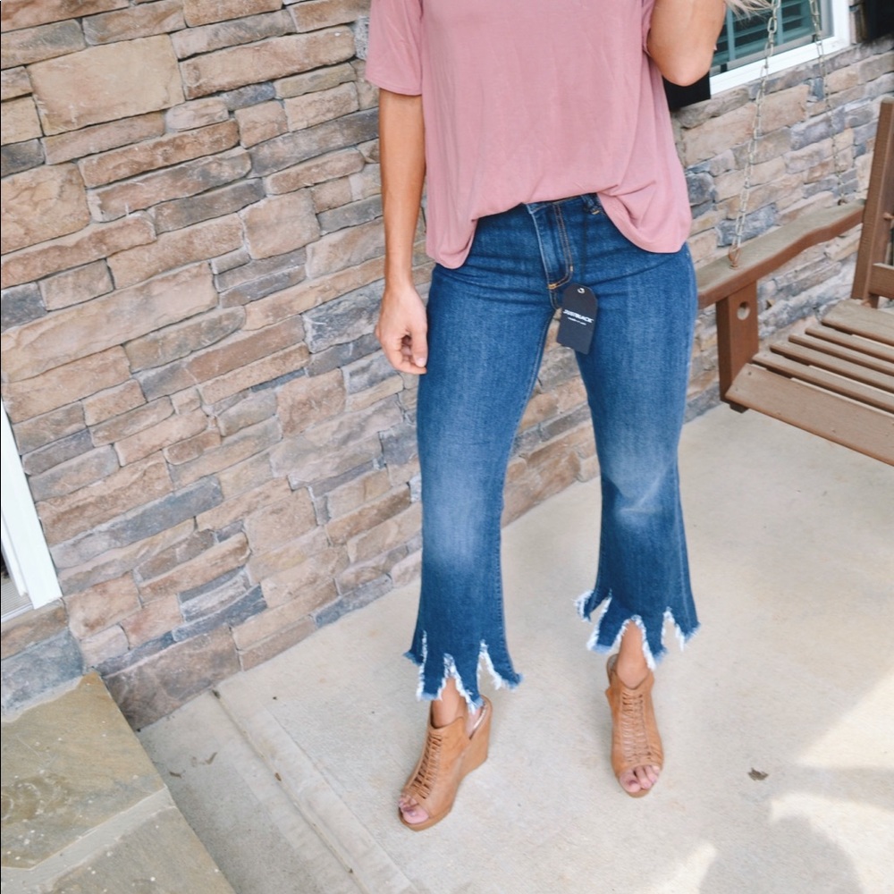 Flare Ankle Cropped Jeans